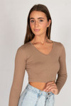 Seamless Long Sleeve V Neck Shirt