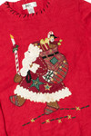 Santa & Plaid Elbow Patches Ugly Christmas Pullover 61411