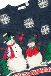 Hand Knit Snowmen Ugly Christmas Pullover 61414