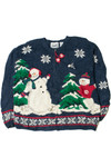 Happy Snowmen Ugly Christmas Zip-Up Cardigan 61424