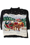 Snowy Horse & Carriage Scene Ugly Christmas Sweater 61429
