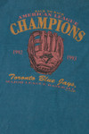 Vintage 1993 Toronto Blue Jays MLB Champions Front/Back Embossed Print T-Shirt