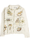 Vintage White Ugly Christmas Cardigan 59951