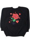 Vintage "Touch Of Class" Rose With Hearts Sweatshirt