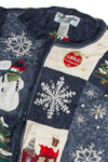 Vintage Blue Ugly Christmas Cardigan 59996