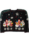 Embroidered Snowmen Ugly Christmas Cardigan 62164