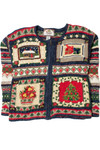 Blue Ugly Christmas Zip-Up Cardigan 62186