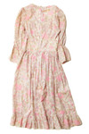 Vintage Pink Floral Prairie Dress (1970s)