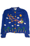 Vintage Blue Ugly Christmas Cardigan 60921