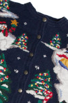 Vintage Blue Ugly Christmas Cardigan 60952