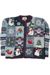 Snowman Patchwork Ugly Christmas Cardigan 62234