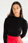 Black Long Sleeve Mock Neck Bodysuit