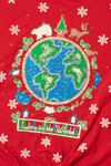 Vintage "Joy To The World" Snowy Earth Ugly Christmas Sweatshirt 61516