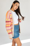 Diamond Pattern Open Cardigan