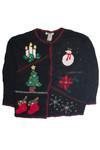 Vintage Black Ugly Christmas Cardigan 62389