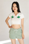 Double Mary Jane Crop Tee