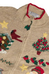 Vintage Brown Ugly Christmas Cardigan 62448