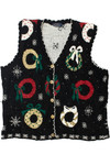 Shimmery Wreaths Ugly Christmas Vest 61583