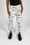 Black & White Mushroom Print Joggers