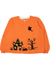Sequin Beaded Haunted House Halloween Sweatshirt
