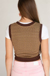 Houndstooth Sweater Vest With Tee