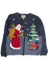 Vintage Blue Ugly Christmas Cardigan 62574