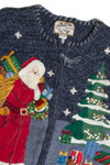 Vintage Blue Ugly Christmas Cardigan 62574