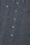 Vintage Lee Poly Denim Pearl Snap Buttons Button Up Shirt