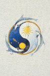 Vintage Yin Yang Sun & Moon Dolphin Graphic T-Shirt