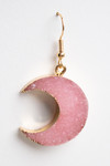 Pink Crystal Moon Earrings