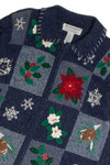 Vintage Blue Ugly Christmas Cardigan 62804