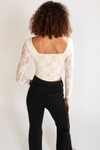 Lace Bustier Long Sleeve Top