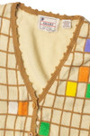Vintage Knit Checker Pattern Vest