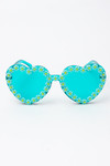 Flower Rim Heart Sunglasses