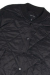 Black Quilted Bomber Jacket