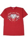 Vintage 1996 Hearts And Lace Print T-Shirt