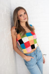 Colorblock Granny Square Crochet Tank