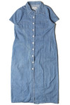 Vintage Real Comfort Stitch Detail Denim Button Front Dress