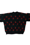 Vintage Digital Rose Knit 80s Sweater