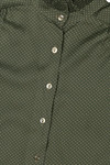 Vintage Swiss Dot Mock Neck Button Up Shirt