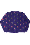 Vintage Purple Floral Cambridge Dry Goods Company Cardigan Sweater