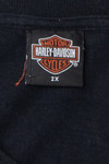 Vintage 2002 Harley Davidson Orlando Florida Flames T-Shirt