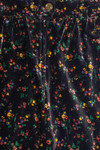 Vintage Black Floral Maxi Skirt (1970s) 692