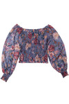 Recycled Smocked Puff Sleeve Anthropologie Crop Top