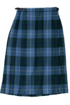 Vintage Blue & Navy Plaid Wool Skirt