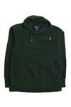 Vintage Green Polo Cowl Neck Sweatshirt (1990s)