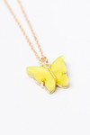 Yellow Butterfly Charm Necklace