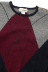 Vintage Shoulder Button Argyle 80s Sweater 4360