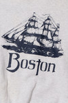 Vintage "Boston" Ship Graphic Print Sweatshirt
