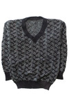 Vintage Black V Neck 80s Sweater 4396